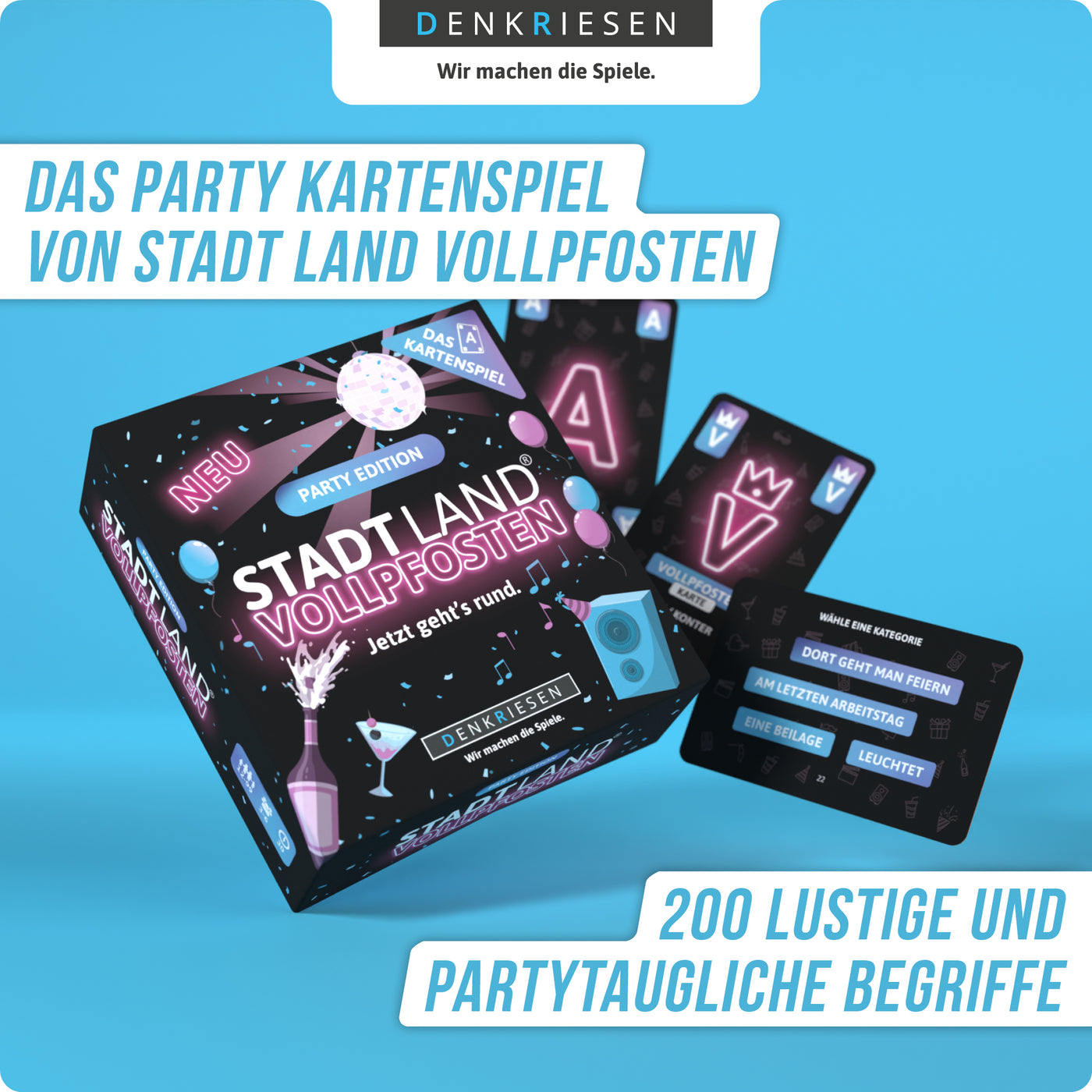 Stadt Land Vollpfosten - Das Kartenspiel - Party Edition